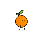 Walking orange animation